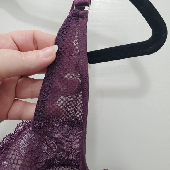 Adore Me LP2252 Purple Semi Sheer Lined Lace Cup Underwire Full Figure Bra 38DDD - Picture 3 of 5